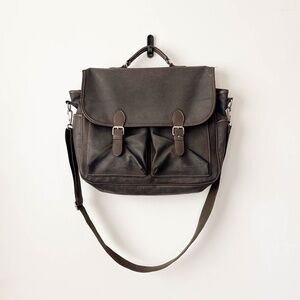 Super Rare True Vintage Y2K GAP Brown Distressed Leather Tech Computer Work Bag